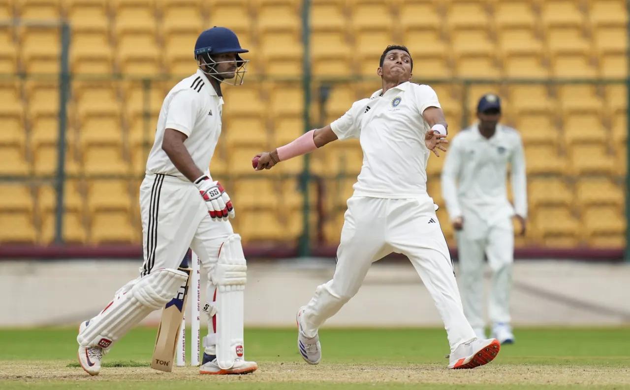 Saini's defiant stand for India B overshadowed by Rahul's crucial contributions for India A