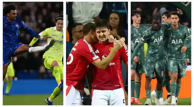 Harry Maguire rescues Manchester United in Europe, while Chelsea and Tottenham shine on the continent.