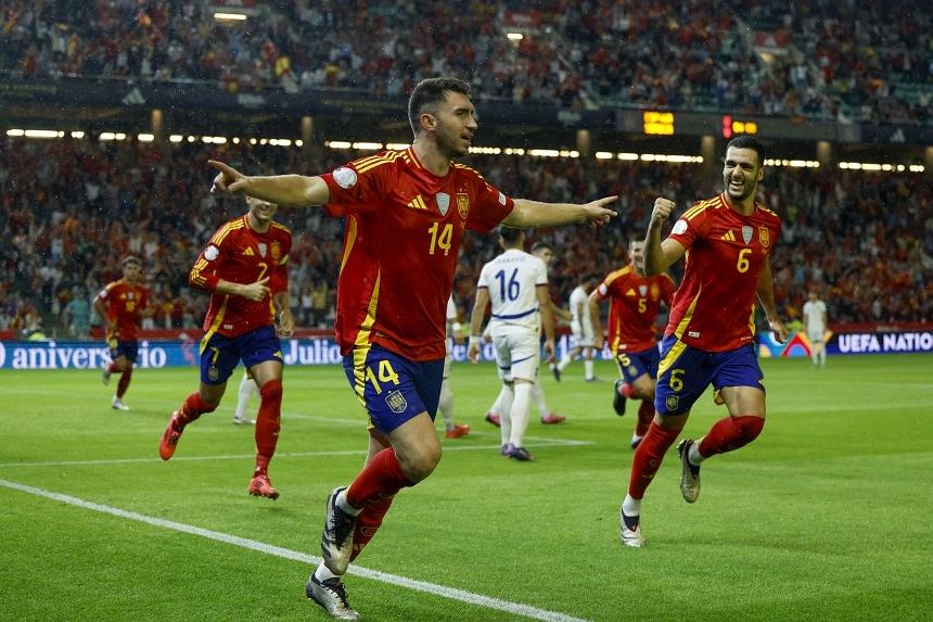 Spain dominate Serbia to advance to Nations League quarter-finals